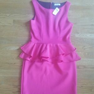 Fuchsia, Hot Pink Peplum Dress